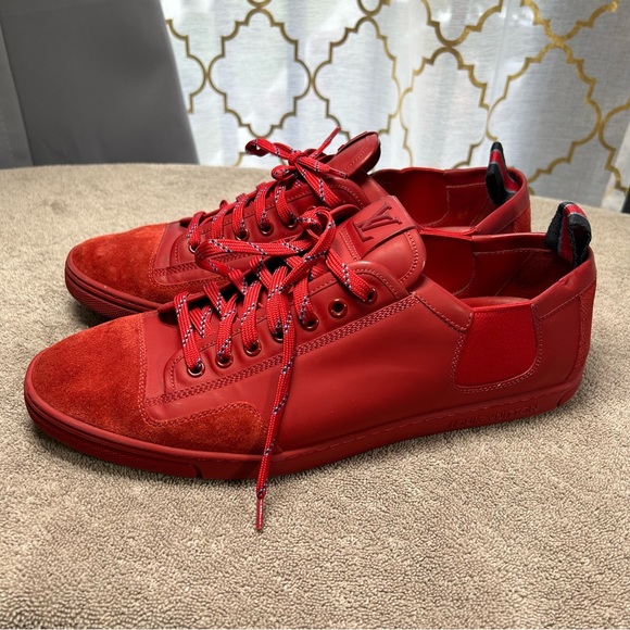 EUC Red suede Vintage Louis Vuitton men’s sneakers shoe size 8.5. - Picture 7 of 8
